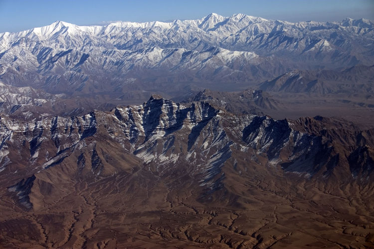 Scenic view of snowcapped mountains