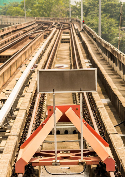 High angle view of railroad tracks