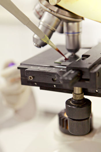 Close-up of medical equipment at laboratory