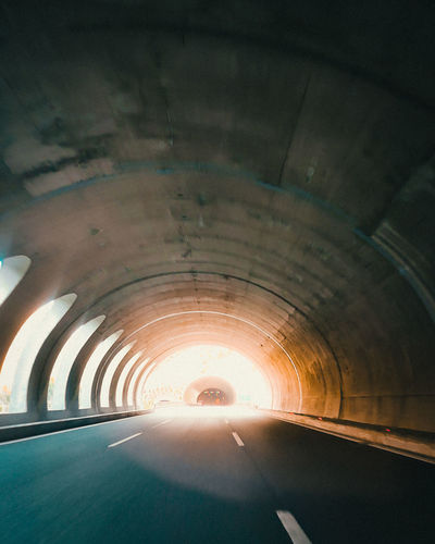 Empty road in tunnel