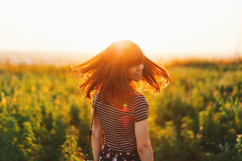 Feel The Journey Feel the sun. Sun Sunset Girl Portrait Sunny Hair Field Candid Traveling Light Nature Natural Girl Power Flare Light Leak Natural Light Portrait Showcase June Colour Of Life