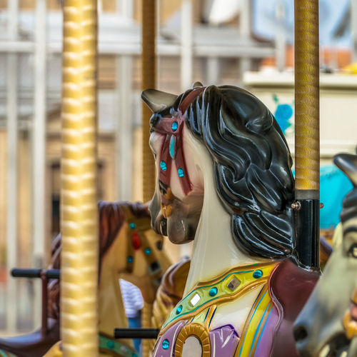Horse sculpture in amusement park
