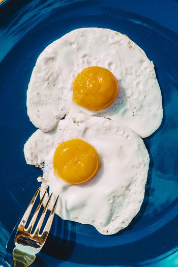 Plate with two fried eggs