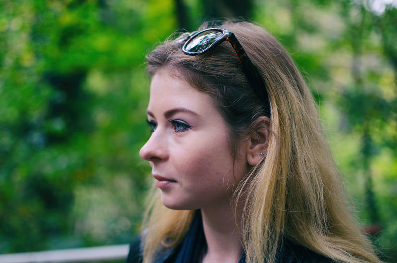 Close-up portrait of a young woman