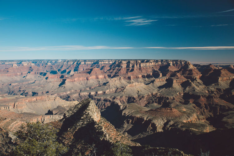 Idyllic view of dramatic landscape against sky at grand canyon national park