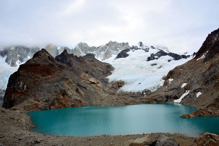 Los tres lagoon, offers spectacular views of the entire fitz roy massif. el chalten is the starting
