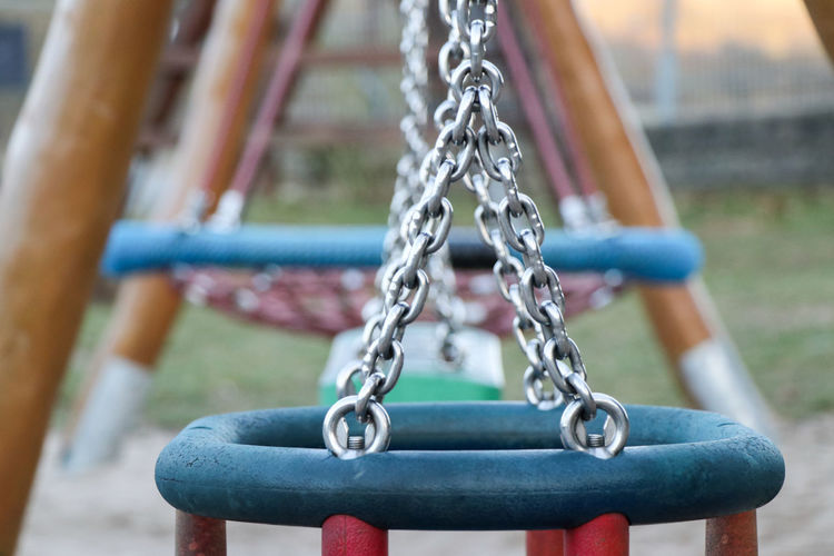 Close-up of chain swing