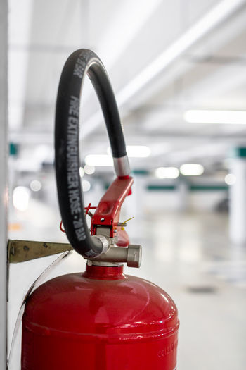 Close-up of fire extinguisher