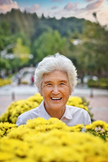 Portrait of a smiling old woman