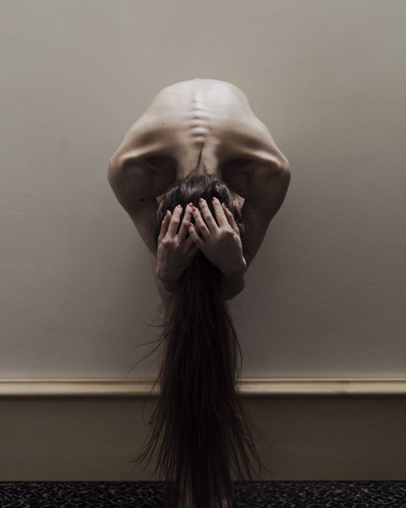 Naked Girl Bending Backwards