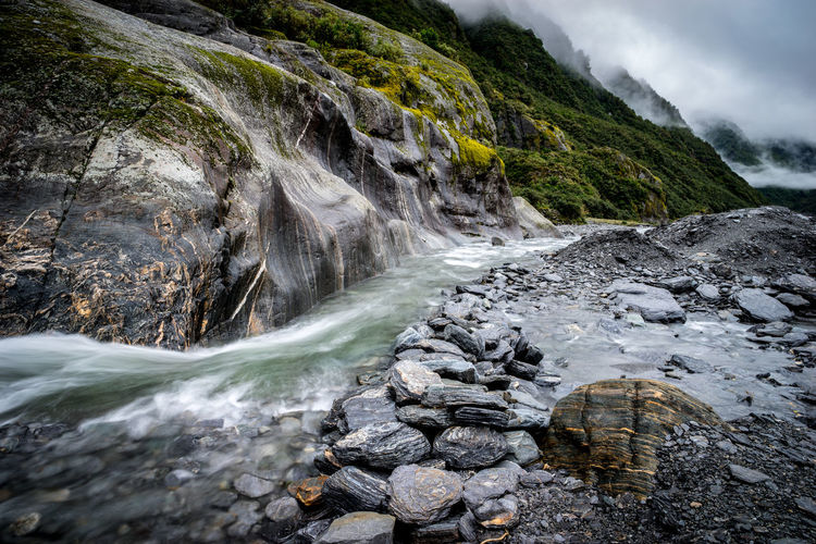Scenic view of glacial river