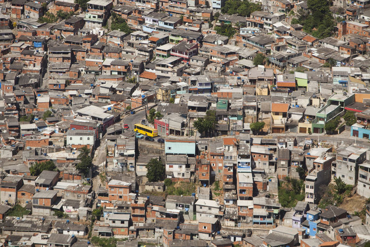 Sao paulo brazil city aerial condominium - slum - favela. view. high quality photo