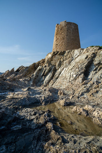 Old coastal tower of piscinni, sardinia