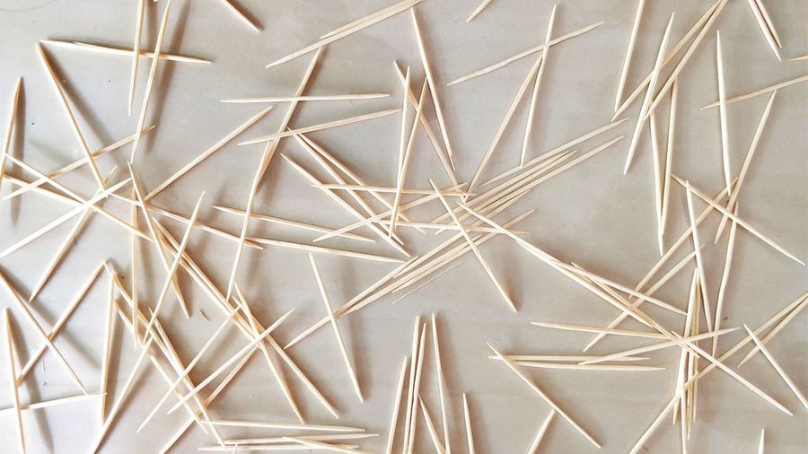 Full frame shot of toothpicks on table