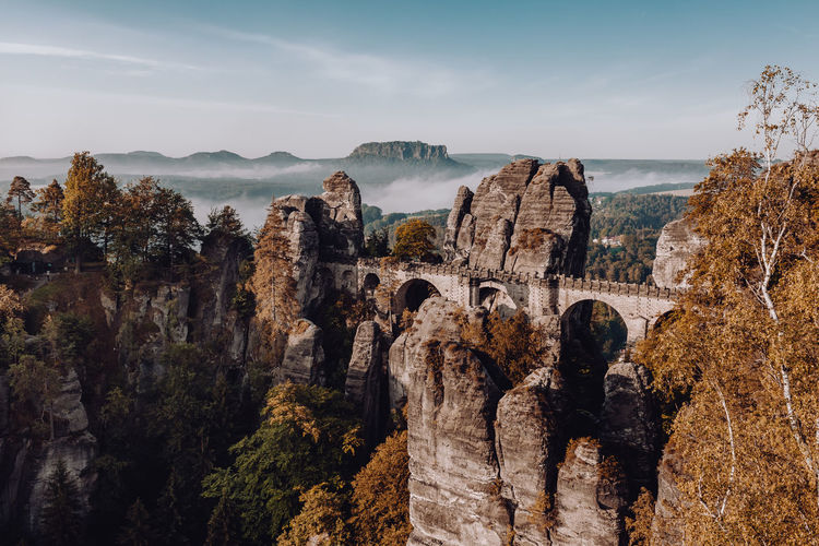 Saxon switzerland national park in the early morning