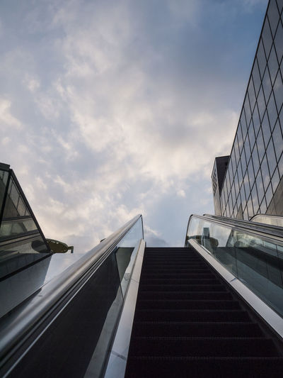 Low angle view of modern building against sky