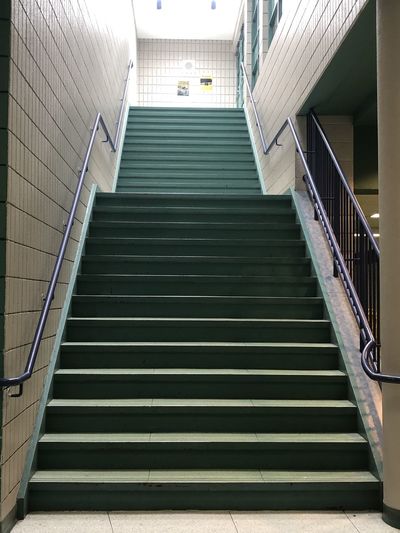 Low angle view of steps in subway station
