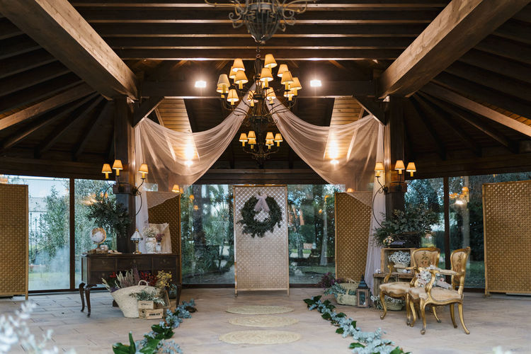 Wedding banquet decorated in wedding ceremony