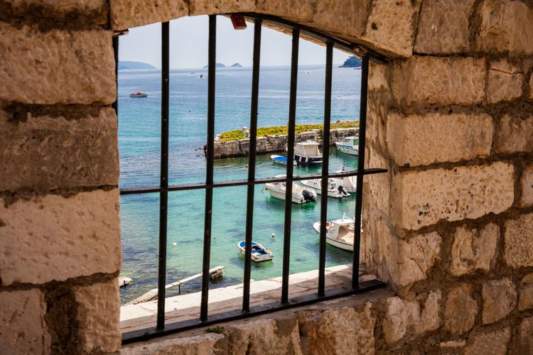 The dubrovnik city walls and the adriatic sea