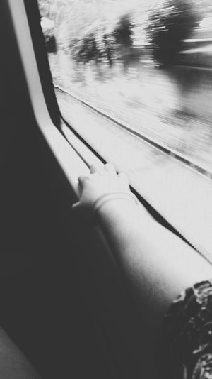 Road seen through window