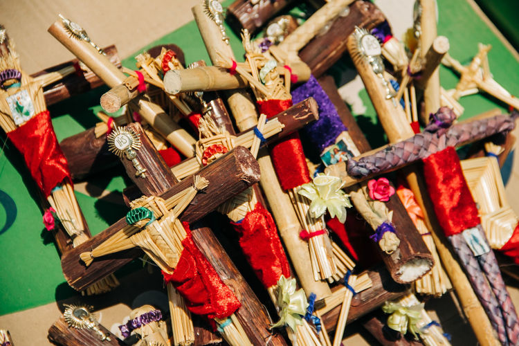 Palm leaf figures for sale during palm sunday