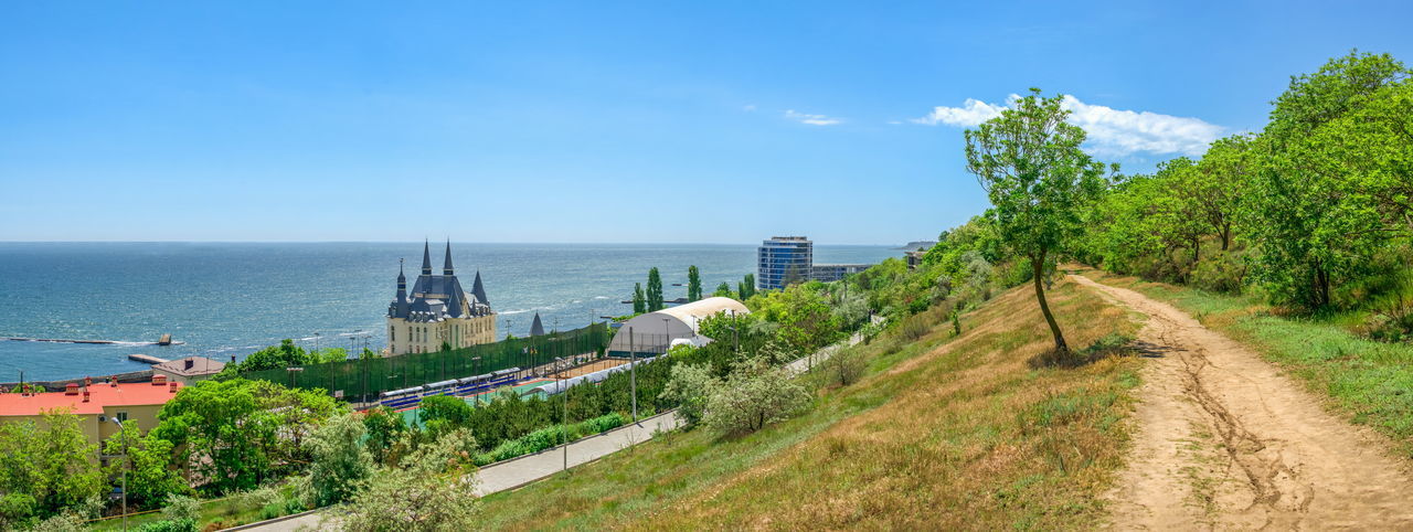 Panoramic view of the new microdistrict and slope development in odessa, ukraine