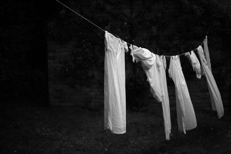 Clothes drying on rope
