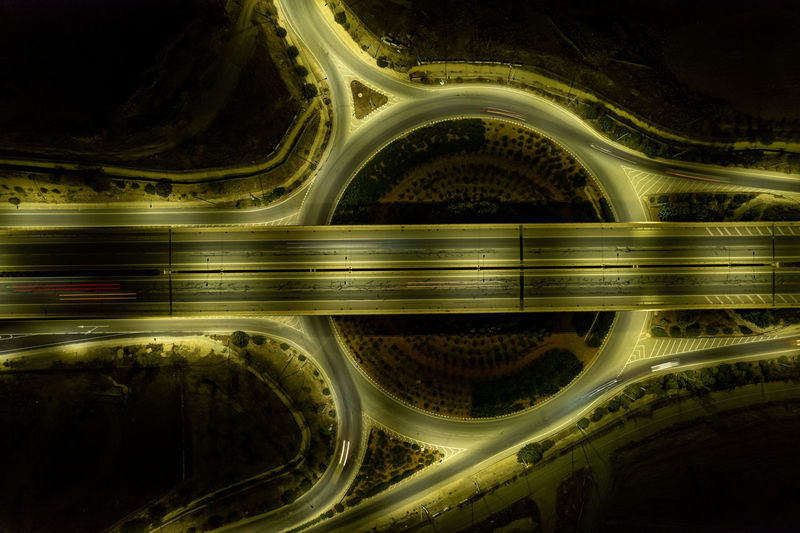 High angle view of road