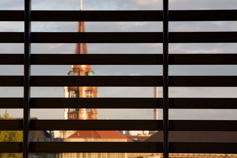 Full frame shot of building seen through window