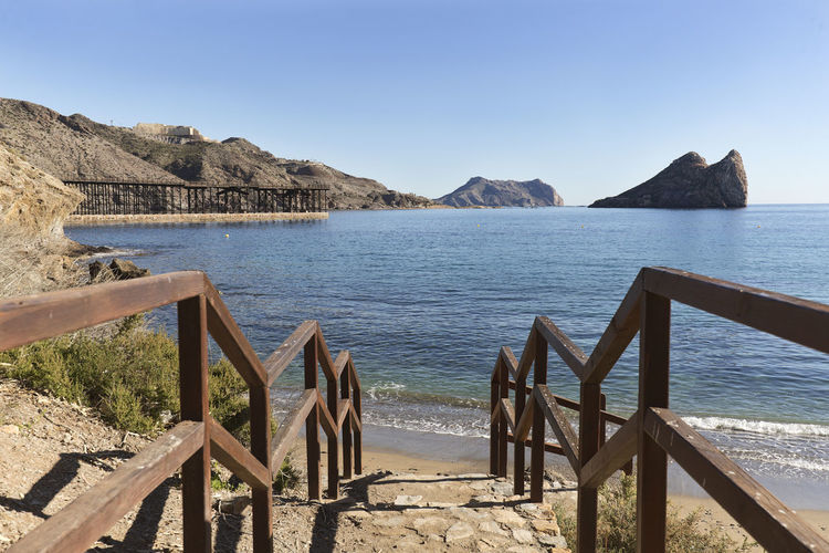 Cookers beach in the town of aguilas.