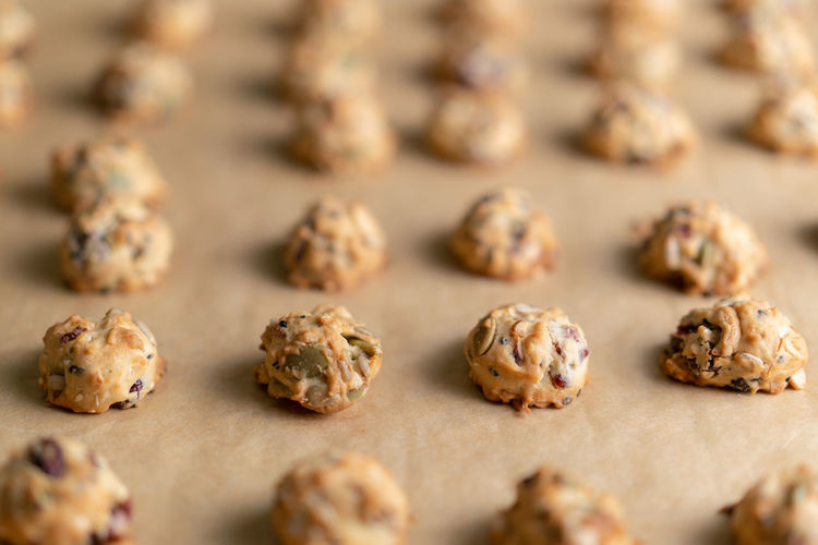 Grains cookies on waxed sheet.