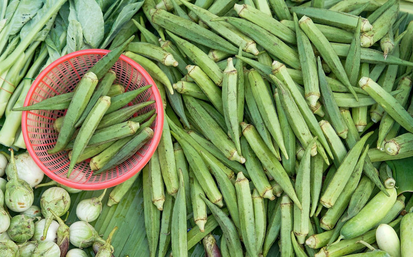 Green vegetable been sold in market