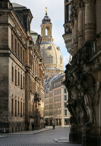 Low angle view of historic buildings in city