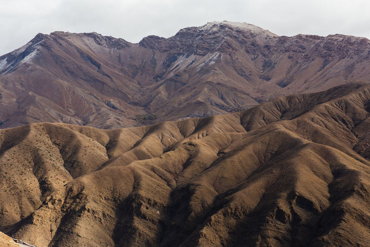 Scenic view of mountain range against sky