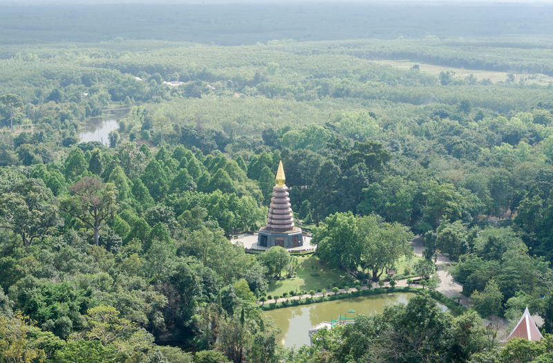 High angle view of temple