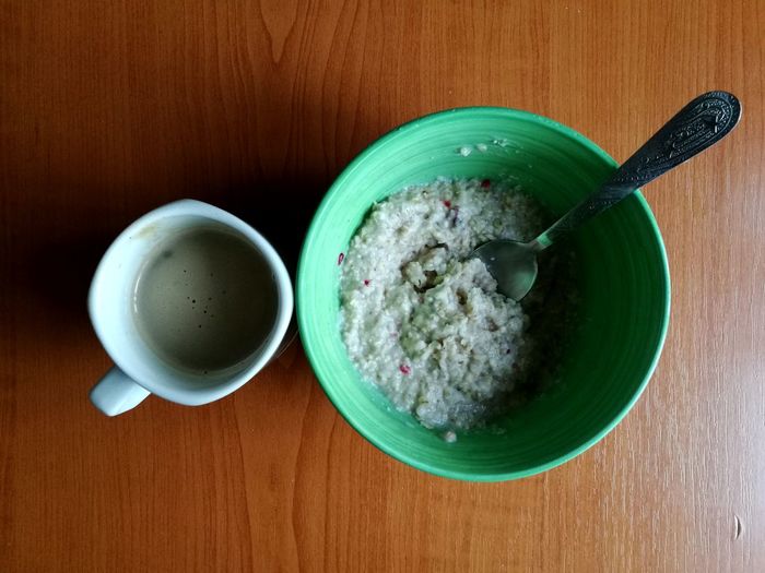 Porridge and coffee