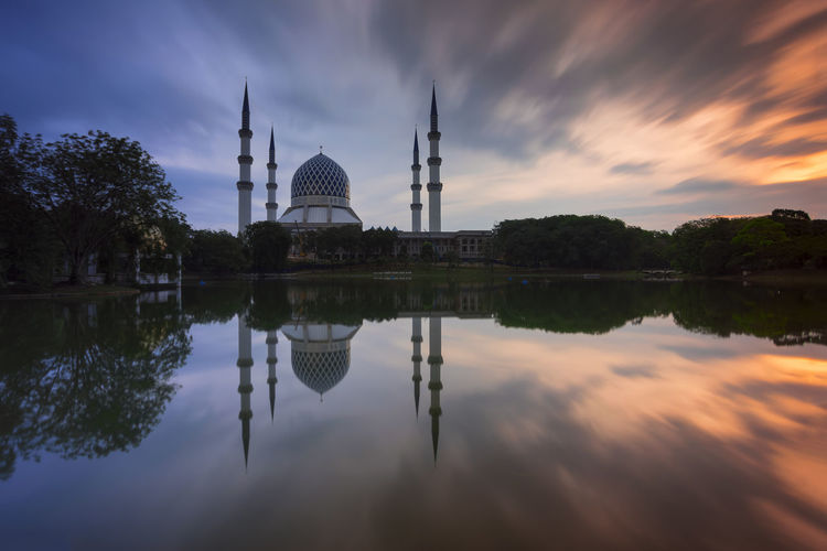 Reflection of temple in water