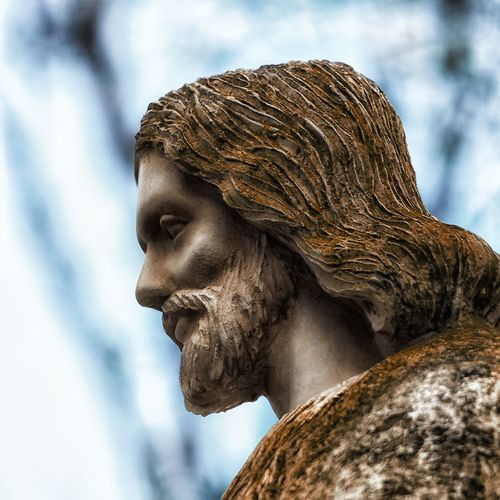 Low angle view of jesus christ statue