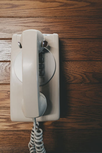 Close-up of smart phone on table