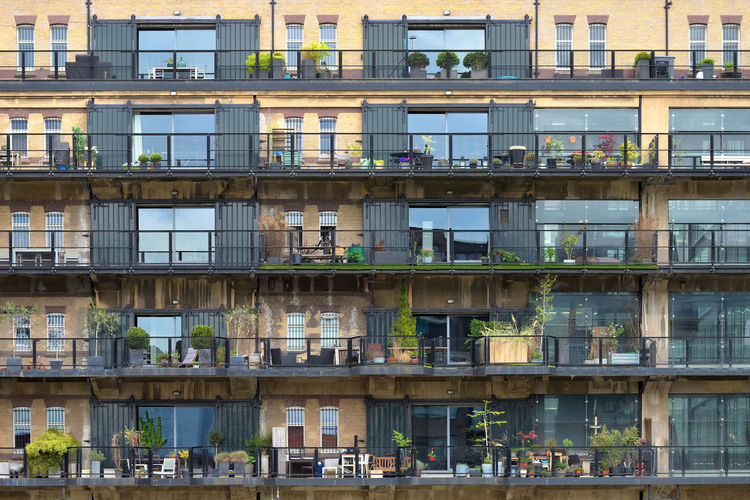Facade of a building with balconies