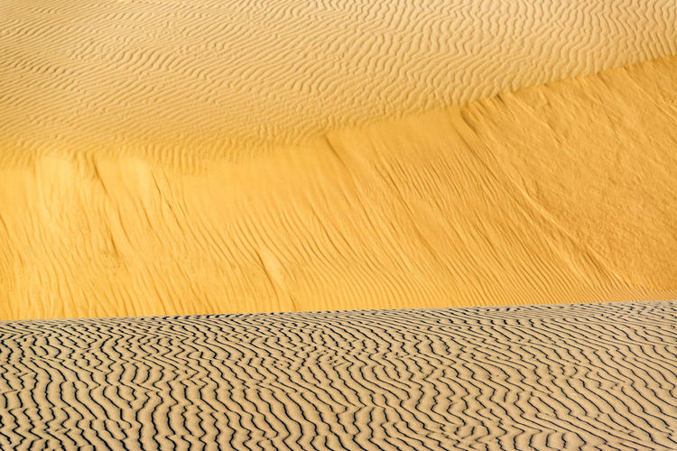 Sand dunes in desert at huacachina