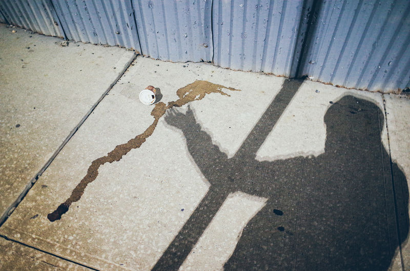 Shadow of man on wall