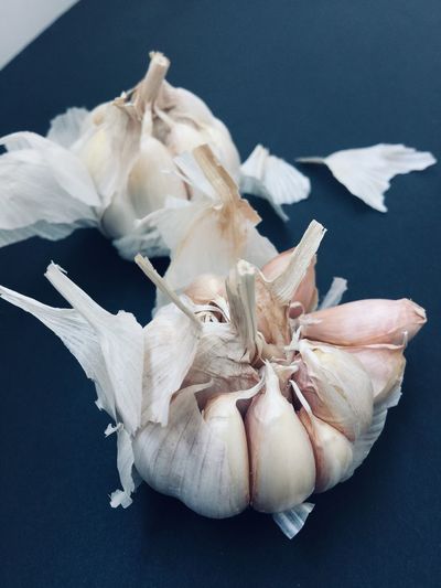 Close-up of garlic against black background