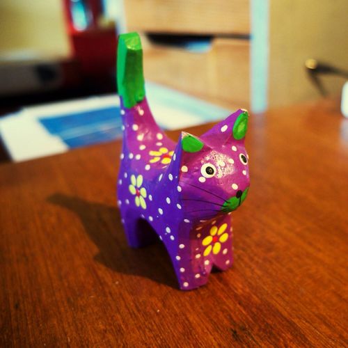 Close-up of toy on wooden floor