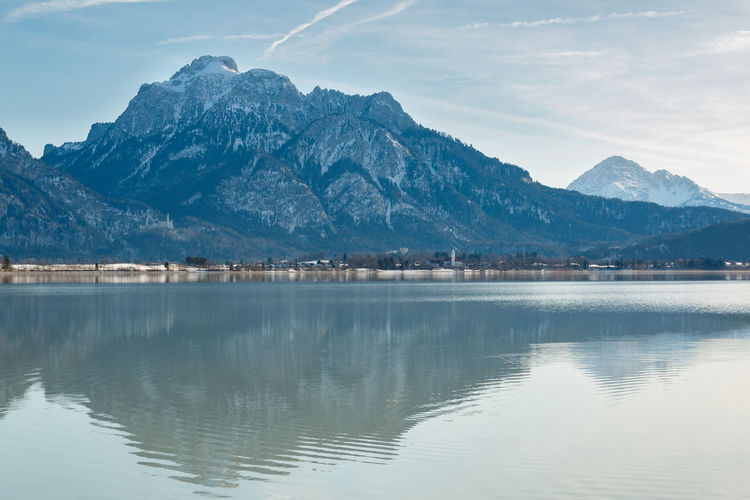 View of lake against mountain range
