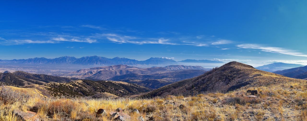 Views of wasatch front rocky mountains oquirrh mountains yellow fork rose canyon in salt lake utah