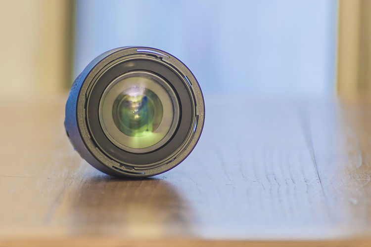Lens on table