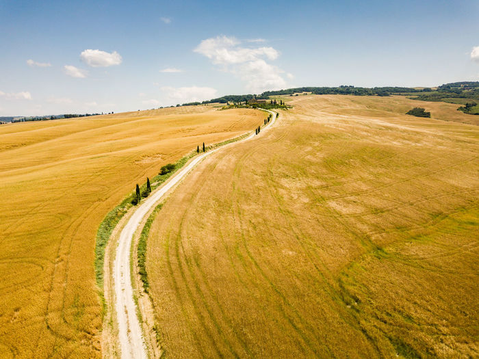 Scenic view of land against sky