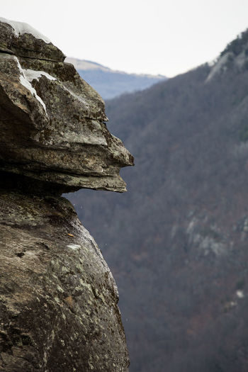 Devils head statue at chimney rock state park
