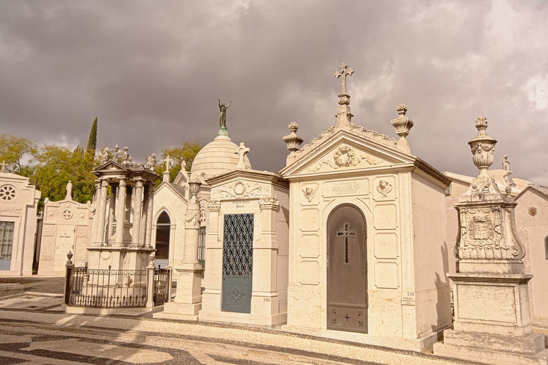 Exterior of historic building against sky